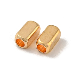 Real 18K Gold Plated Brass Beads, Cadmium Free & Nickel Free & Lead Free, Cuboid, Real 18K Gold Plated, 4x2x2mm, Hole: 1.2mm