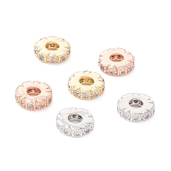 (52) Непрозрачная лаванда Латунные микропаве из прозрачного кубического циркония, долговечный, без кадмия и без свинца, плоско-круглые, разноцветные, 8x2 мм, отверстие : 2.8 мм