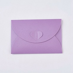 Medium Purple Retro Colored Pearl Blank Mini Paper Envelopes, Wedding Party Invitation Envelope, DIY Gift Envelope, Heart Closure Envelopes, Rectangle, Medium Purple, 7.2x10.5cm
