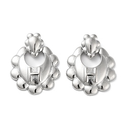 Platin Farbe Messing Anhänger & Charms, cadmiumfrei und bleifrei, Blume, Platin Farbe, 33x25x4 mm, Bohrung: 5x2 mm