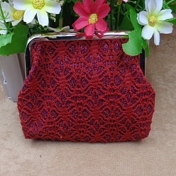 Красный Сумочка для куклы из трапециевидной ткани, с железным каркасом для сумочки и пудрой с блестками, принадлежности для американских кукол, красные, 100x120 мм