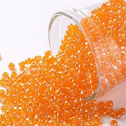 (111B) Hyacinth Orange Transparent Luster Тохо 11/0 круглые бусины, японский бисер, (111 б) гиацинтовый оранжевый прозрачный блеск, 2.2 мм, отверстие : 0.8 мм, Около 1110 шт / 10 г