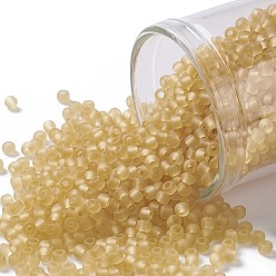 (2F) Transparent Frost Light Topaz TOHO Round Seed Beads, Japanese Seed Beads, (2F) Transparent Frost Light Topaz, 11/0, 2.2mm, Hole: 0.8mm, about 50000pcs/pound