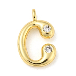 Letter C Стойка металлическая латунная микропрофилированная кубическая циркония подвески, без кадмия и без свинца, долговечный, реальный 18 k позолоченный, буква С, 23.5x15x5 мм, отверстие : 3.2 мм