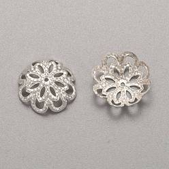 Silver Iron Bead Caps, Silver, 12x4.5mm, Hole: 1mm