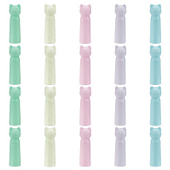 (52) Непрозрачная лаванда 20шт 5цвета силиконовые колпачки для карандашей, кошка, разноцветные, 39x10.5 мм, отверстие : 2.5 мм, 4 шт / цвет