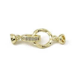 Настоящее золото 14K Латунное микропейв, прозрачный кубический цирконий, складные застежки, без кадмия, без никеля и без свинца, овальные, реальный 14 k позолоченный, 27 мм
