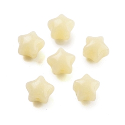 Lemon Chiffon Opaque Acrylic Beads, Star, Lemon Chiffon, 11x11.5x9mm, Hole: 1.8mm