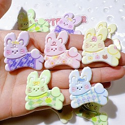 (52) Непрозрачная лаванда Пластиковые кабошоны, кролик, разноцветные, 33.5x32.5x3 мм