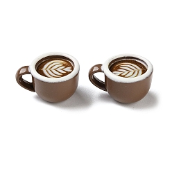 Кокосово-Коричневый Подвески из сплава краски для выпечки, чашка кофе, кокосового коричневый, 9x15x11.5 мм, отверстие : 4x2.5 мм
