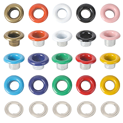 (52) Непрозрачная лаванда 200 наборы 10 цвета железные люверсы люверсы фурнитура, с шайбами, сменный пакет для ремонта сумки, разноцветные, 7.5x4 мм, внутренний диаметр: 4.5 мм, 20 шт / комплект