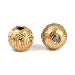Золотой 304 из нержавеющей стали бусы, ионное покрытие (ip), круглые, золотые, 5x4.5 мм, отверстие : 1.2 мм