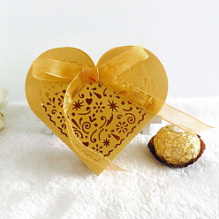 Gold Paper Boxes, Candy Favor Boxes for Wedding Baby Shower Birthday Party Supplies, Heart, Gold, Box: 8.9x9.5x3cm