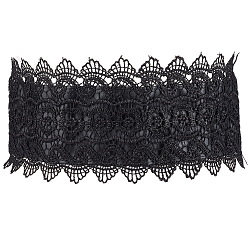 Черный 1Пояс для талии из искусственной кожи с кружевом и цветочным узором для женщин, чёрные, 2262 мм