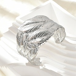 Нержавеющая Сталь Цвет 304 женские браслеты-манжеты из нержавеющей стали, лист, цвет нержавеющей стали, внутренний диаметр: 2-1/4 дюйм (5.8~5.85 см)