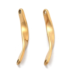 Настоящее золото 18K Ионное покрытие (ip) 202 подвески из нержавеющей стали, витая бар, реальный 18 k позолоченный, 43.5x5.5x2 мм, отверстие : 2.5 мм