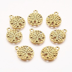 Античное Золото Сплавочные подвески тибетского стиля, , без кадмия, без никеля и без свинца, античное золото , 19x15x2 мм, отверстие : 2 мм