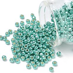 (PF561) PermaFinish Teal Aqua Metallic Тохо 6/0 круглые бусины, японский бисер, (pf 561) пермафиниш бирюзовый аква металлик, 4 мм, отверстие : 1.5 мм, Около 840 шт / 50 г