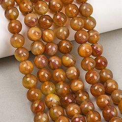 Шоколадный Ручной работы бусины прядь, имитация нефрита, круглые, цвет шоколада, 10~10.5 мм, отверстие : 0.5 мм, около 36~38 шт / нитка, 13.98~15.35'' (35.5~39 см)