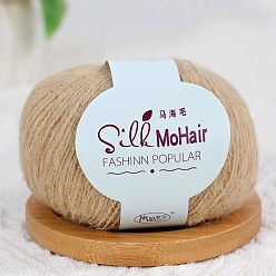 Цвет Древесины Пряжа мохер, нитки для ручного вязания, для детского свитера, шарфа, ткани, рукоделия, ремесла, деревесиные, 1~2 мм, около 323.71 ярдов (296 м) / моток