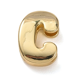Letter C Латунные бусины, долговечный, стойки покрытие, без свинца и без кадмия, реальный 18 k позолоченный, буква С, 20.5x14x7 мм, отверстие : 18x4 мм