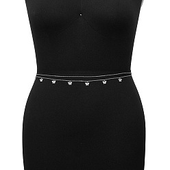 Платина Сплав двухслойная цепочка с кисточками цепи для живота, бабочка, платина, 680 мм