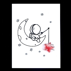 Вишневый Кварц Резные фигурки из синтетического вишневого кварцевого стекла, орнамент, для домашнего украшения рабочего стола, Подарочная карта своими руками с вдохновением, звезда, 15x15 мм