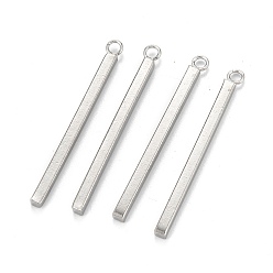 Нержавеющая Сталь Цвет Устойчивые к потускнению 304 подвески из нержавеющей стали, кубоид, цвет нержавеющей стали, 33x3x2 мм, отверстие : 1.8 мм