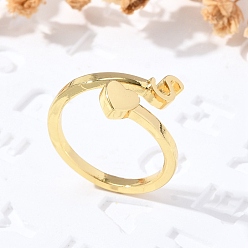 Letter H Латунные кольца-манжеты для женщин, буквы, Письмо ч, внутренний диаметр: 15.6 мм