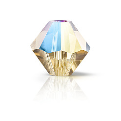 10330 201 Lt.Col.Topaz Glitter Хрустальные бусины preciosa®, чешский хрусталь, биконус(451 69 302 рондель), 10330 201 светло-цветный топазовый блеск, 4 мм, отверстие : 0.8 мм