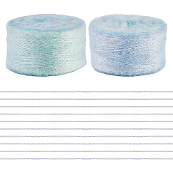 Светло-Синий Сегментированная окрашенная пряжа для вязания, пряжа мохер, для пледов подушки поделки из пряжи крючком, голубой, 1 мм