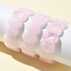 Розовый Кварц Браслеты из натуральных драгоценных камней для женщин и мужчин, овальные, 1 дюйм (2.4 см), внутренний диаметр: 2-1/2 дюйм (6.45 см)