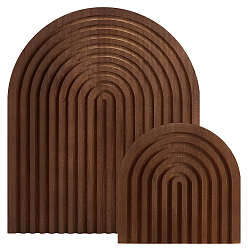 Кокосово-Коричневый 2шт. деревянные скульптуры-арки для демонстрации декоративных элементов, для домашнего офисного стола, кокосового коричневый, 147~297x148~248x14.5 мм