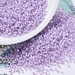 (DB0629) Окрашенный Лиловый Алебастр с Серебряной Подкладкой Бусины miyuki delica, цилиндр, японский бисер, 11/0, (db 0629) окрашенный алебастровый сиреневый серебристый, 1.3x1.6 мм, отверстия: 0.8 мм, около 10000 шт / мешок, 50 г / мешок