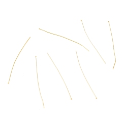 Настоящее золото 18K Латунные шпильки с плоской головкой, долговечный, реальный 18 k позолоченный, 51x0.5 мм, 24 датчик, Руководитель: 1.5 mm