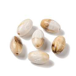 WhiteSmoke Two Tone Opaque Acrylic Beads, Imitation Gemstone, Oval, WhiteSmoke, 13.5x8x8mm, Hole: 1.8mm, about 980pcs/500g