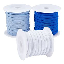 Gemischte Farbe Flache elastische Polyesterschnur, Gewebekleidungsnähzubehör, Gemischte Farbe, 5x2 mm, 3 Farben, 1 Rolle / Farbe, ca. 3 m / Rolle, 3 Rollen / Satz