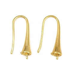 Golden Rack Plating Brass Earring Hooks, for Half Drilled Beads, Long-Lasting Plated, Golden, 21mm, Pin: 0.9mm