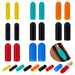 (52) Непрозрачная лаванда 64шт. 8 варианты силиконовых защитных чехлов, колонка, разноцветные, 29~32x8~11 мм, внутренний диаметр: 5~10 мм, 8 шт / стиль