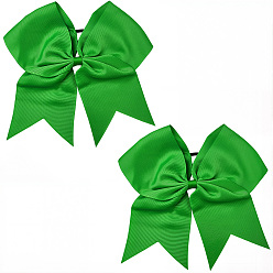 Зеленый лайм 2 резинки для волос, шт., с бантом из полиэстера, резинки для волос для женщин и девочек, зеленый лайм, внутренний диаметр: 45.5 мм