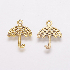 Oro Antiguo Colgantes paraguas de estilo tibetano, sin cadmio y níque y plomo, oro antiguo, 20.5x15x1 mm, agujero: 2 mm