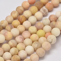 Sunstone Round Natural Yellow Sunstone Beads Strands, 10mm, Hole: 1mm, about 39pcs/strand, 15.4 inch