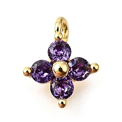 Настоящее золото 18K Латунные микро проложить кубического циркония подвески, без кадмия, без никеля и без свинца, , реальный 18 k позолоченный, 9.5~10x7.5~8x3 мм, отверстие : 1.2 мм