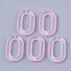 Pearl Pink Transparent Acrylic Linking Rings, Quick Link Connectors, for Cable Chains Making, Oval, Frosted, Pearl Pink, 27x16.5x4mm, Inner Diameter: 18x8mm
