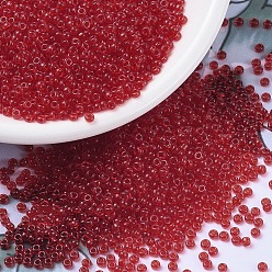 (RR140) Transparent Red Orange Миюки круглые бусины рокайль, японский бисер, 11/0, (rr 140) прозрачный красный оранжевый, 11/0, 2x1.3 мм, отверстия : 0.8 mm, около 50000 шт / фунт