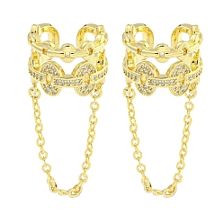 Настоящее золото 18K Серьги-манжеты из циркония, для женщин, реальный 18 k позолоченный, 41.5x17 мм