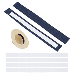 Черный Хлопковая и льняная влагоотводящая лента для шляп, прямоугольные, чёрные, 255x26.5x4 мм