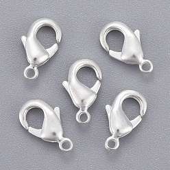 Silver Brass Lobster Claw Clasps, Parrot Trigger Clasps, Cadmium Free & Nickel Free & Lead Free, Silver, 10x5x3mm, Hole: 1mm