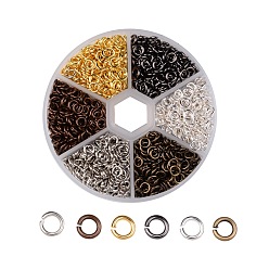 (52) Непрозрачная лаванда 1 коробка латунных открытых соединительных колец, круглые, разноцветные, 20 датчик, 5x0.8 мм, внутренний диаметр: 3.4 мм, около 135 г / коробка