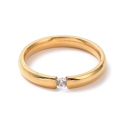 Золотой Простое тонкое кольцо на палец с кристаллами и стразами, 201 женские украшения из нержавеющей стали, золотые, внутренний диаметр: 17 мм
